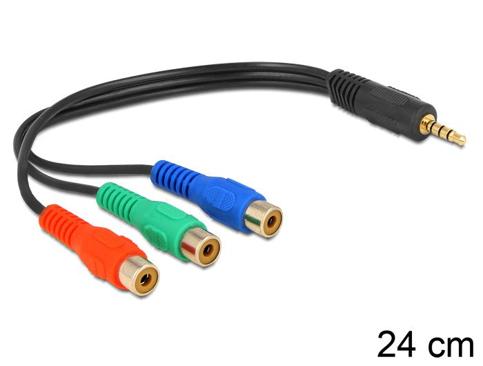 EAN 4043619624997 - DeLOCK 62499 cable de audio 0,24 m 3,5mm 3 x RCA Negro imagen 1