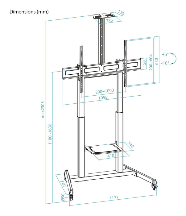 EAN 8433281015623 - TooQ FS20406HM-B soporte para TV 2,54 m (100") imagen 8