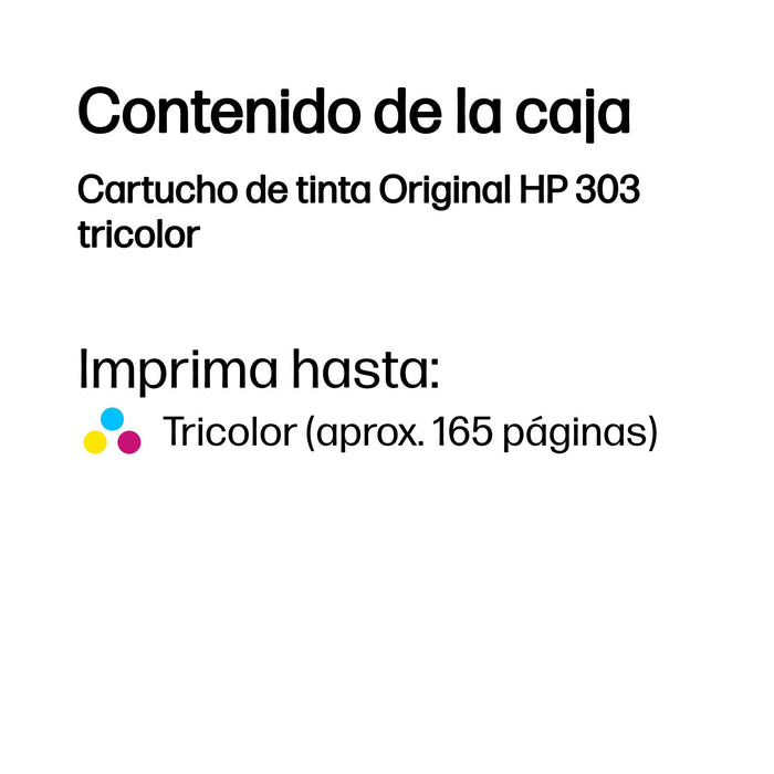 EAN 0199764694539 - HP 303 Tri-color Original Ink Cartridge cartucho de tinta 1 pieza(s) Estándar Cian, Magenta, Amarillo imagen 3