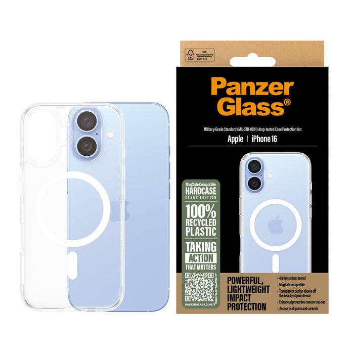 EAN 5715685003141 - PanzerGlass ® HardCase Transparent w. White MagSafe iPhone 16 funda para teléfono móvil Transparente imagen 2