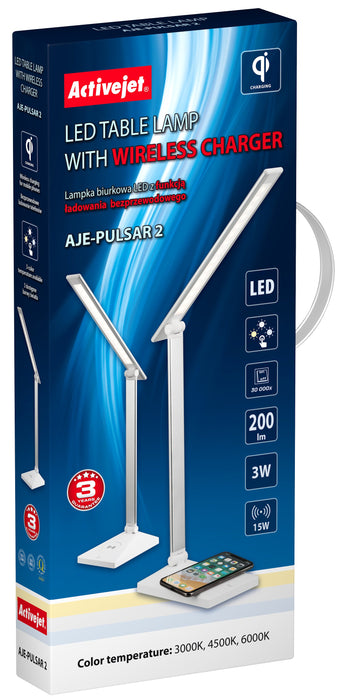 EAN 5901443116110 - Activejet AJE-PULSAR 2 lámpara de mesa Bombilla(s) no reemplazable(s) 3 W G Plata, Blanco imagen 4