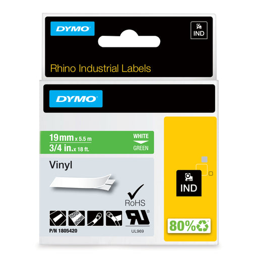 EAN 0071701059765 - DYMO 1805420 cinta para impresora de etiquetas Blanco sobre verde imagen 1