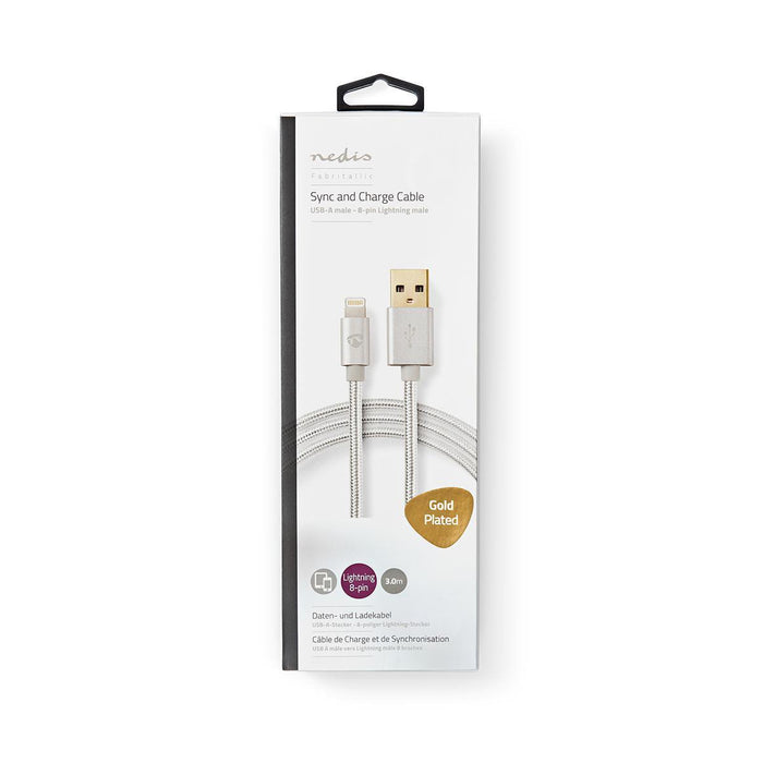 EAN 5412810262588 - Nedis CCTB39300AL30 cable de teléfono móvil Aluminio 3 m USB A Lightning imagen 6