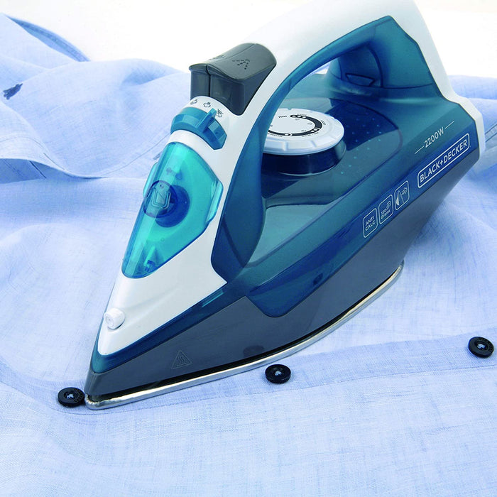 EAN 8432406180079 - Black & Decker BXIR2200E plancha Plancha a vapor Suela de acero inoxidable 2200 W Negro, Azul, Blanco imagen 4