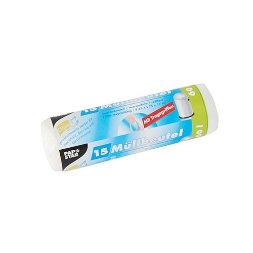 EAN 4002911120880 - Papstar 12088 bolsa para basura 60 L Transparente 15 pieza(s) imagen 1