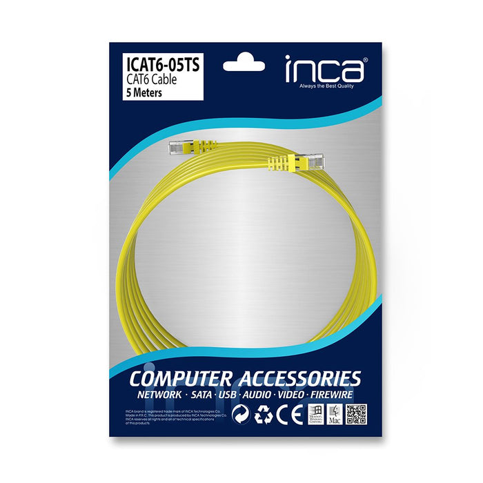 EAN 8697980467484 - Inca CAT6 RJ45 5 m cable de red Amarillo U/UTP (UTP) imagen 6
