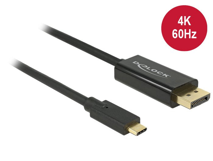 EAN 4043619852567 - DeLOCK 85256 adaptador de cable de vídeo 2 m USB Tipo C DisplayPort Negro imagen 1