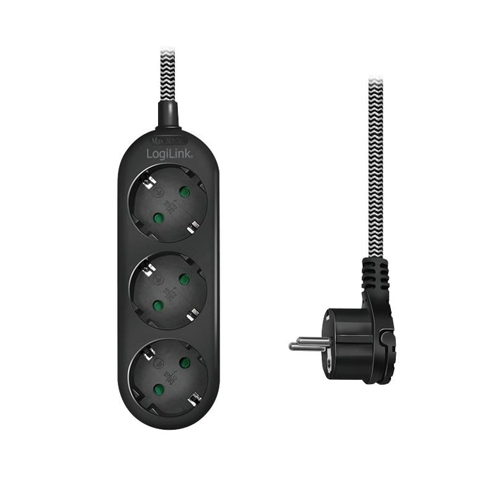 EAN 4052792060836 - LogiLink LPS261 base múltiple 1,5 m 3 salidas AC Interior Negro, Blanco imagen 2