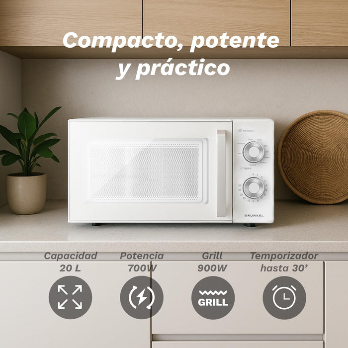 EAN 8426156018966 - Grunkel MWG-20MG microondas Blanco Microondas con grill Encimera 20 L 700 W imagen 3
