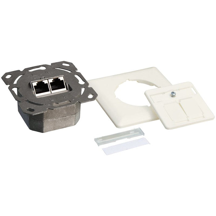 EAN 4052792040234 - LogiLink NP0124 toma de corriente 2 x RJ-45 Metálico, Blanco imagen 7