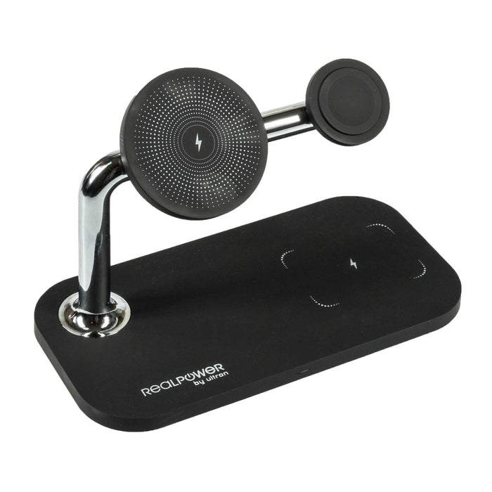 EAN 4040895010629 - RealPower ChargeAIR Mag Smartphone, Reloj inteligente, Tableta Negro USB Cargador inalámbrico Interior imagen 2