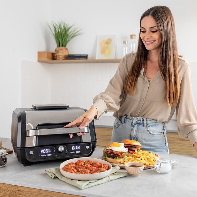 EAN 8435484049504 - Cecotec Cecofry FireDome 8000 Pro Sencillo 8 L Independiente 1700 W Freidora de aire caliente Negro, Acer imagen 9