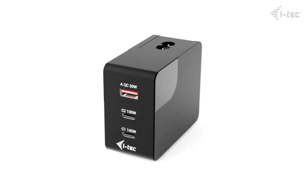 EAN 8595611707995 - i-tec CHARGER-INTG100W cargador de dispositivo móvil Universal Negro Corriente alterna Carga rápida Inter imagen 3