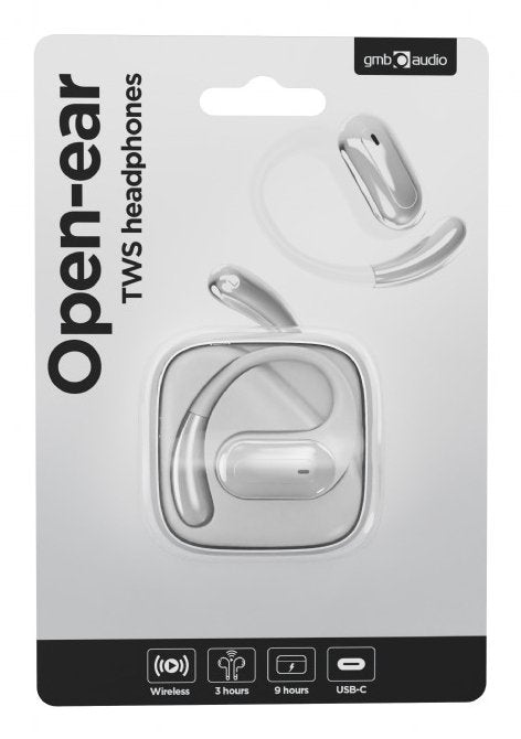 EAN 8716309134897 - Gembird OWS-01-BK Auriculares Inalámbrico gancho de oreja Llamadas/Música Bluetooth Plata, Blanco imagen 4
