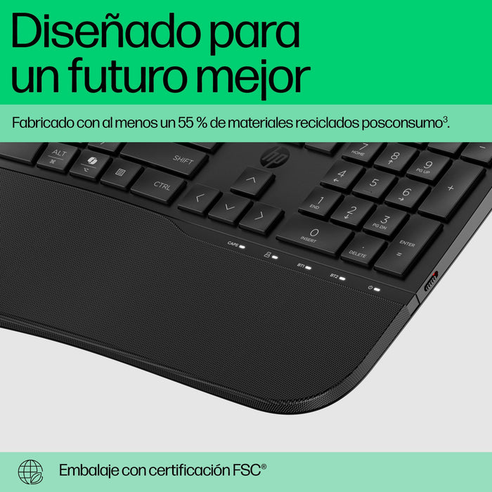 EAN 197498231235 - HP 680 Comfort Dual-Mode Keyboard teclado Hogar RF Wireless + Bluetooth QWERTY Inglés Negro imagen 6
