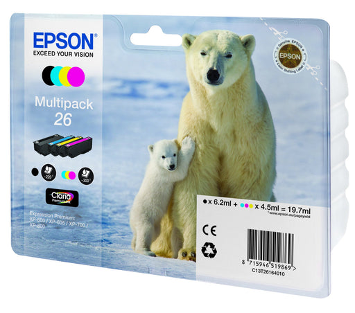 EAN 8715946519876 - Epson Polar bear C13T26164020 cartucho de tinta 1 pieza(s) Original Rendimiento estándar Negro, Cian, Mag imagen 1