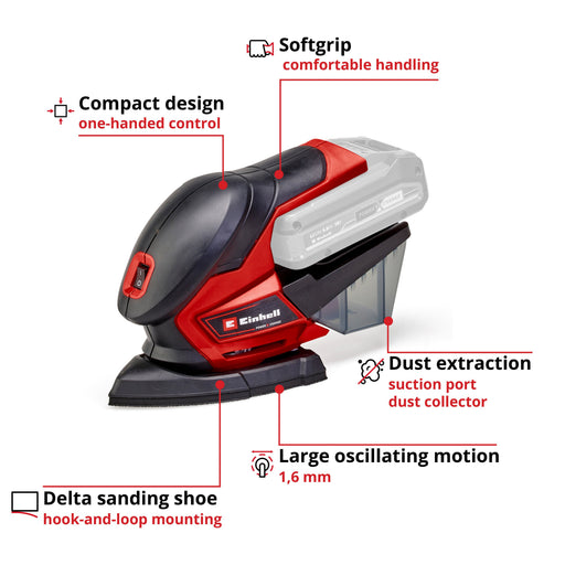 EAN 4006825651218 - Einhell TE-OS 18/150 Li Solo Multilijadora 12000 RPM 24000 OPM Negro, Rojo imagen 2