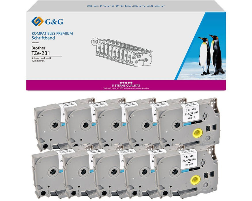 EAN 6941881284179 - G&G 20100 cinta para impresora de etiquetas Negro sobre blanco TZe imagen 1