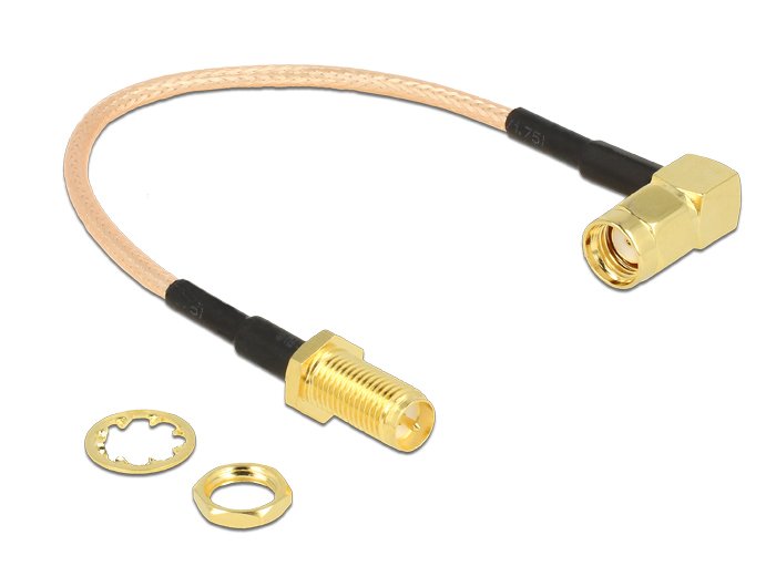 EAN 4043619894314 - DeLOCK 0.16m, 2xRP-SMA cable coaxial RG-316 0,16 m RP-SMA Negro, Oro, Transparente imagen 2