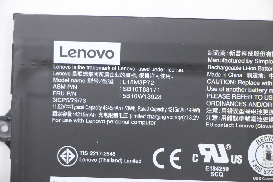 EAN 5704174656128 - Lenovo 5B10W13928 refacción para laptop Batería imagen 4
