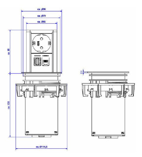 EAN 4057298097447 - Bachmann 928.0050 toma de corriente AC + RJ-45 + USB A Negro, Cromo imagen 6