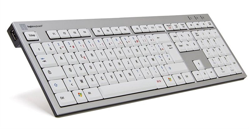 EAN 5707795010867 - Logickeyboard SKB-AJPU-FR teclado Universal USB AZERTY Francés Aluminio, Blanco imagen 1
