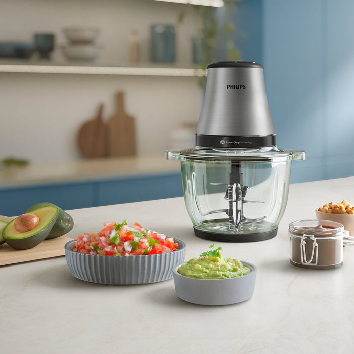 EAN 8720389066580 - Philips 3000 series HR1503/00 picadora eléctrica de alimentos 2 L 450 W Acero inoxidable imagen 5