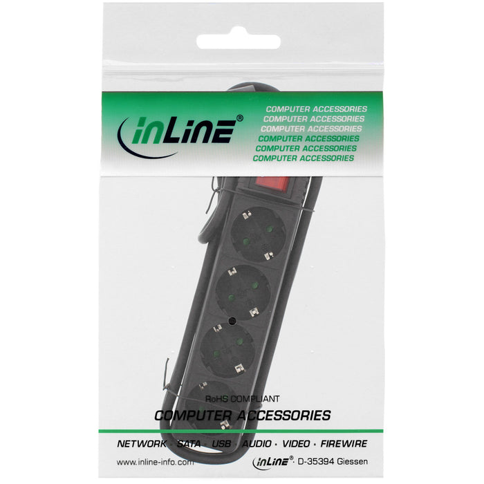 EAN 4043718210428 - InLine 16441D base múltiple 1,5 m 4 salidas AC Negro imagen 2