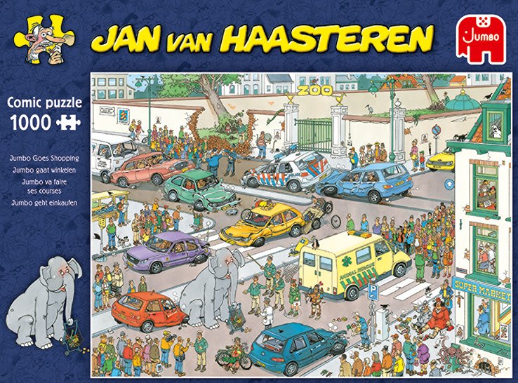 EAN 8710126200285 - Jan van Haasteren Goes Shopping 1000 pcs Puzzle rompecabezas 1000 pieza(s) Cómics imagen 6