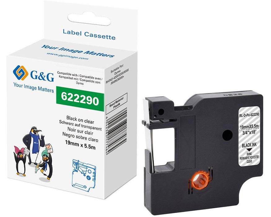 EAN 6942383177464 - G&G 21681 cinta para impresora de etiquetas Negro sobre transparente 622290 imagen 1