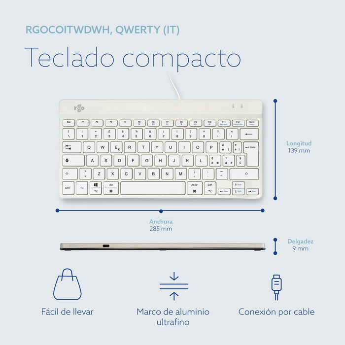 EAN 8719274491774 - R-Go Tools RGOCOITWDWH teclado Oficina USB Italiano imagen 11