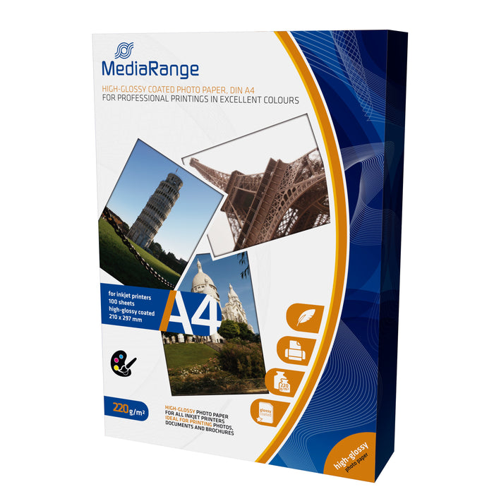 EAN 4260057125927 - MediaRange MRINK103 papel fotográfico A4 Blanco De alto brillo imagen 1