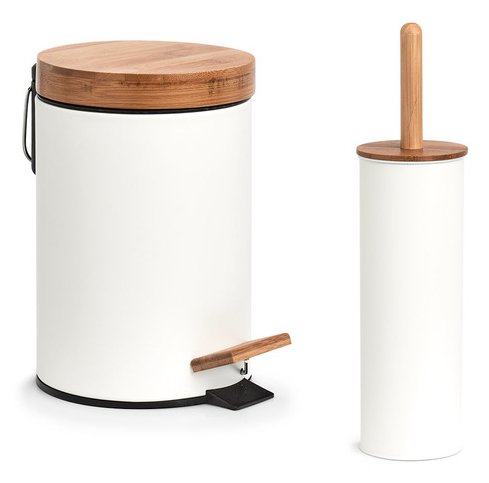 EAN 4003368189086 - Zeller Present 18908 papelera 3 L Alrededor Bamboo, Plancha Blanco, Madera imagen 3
