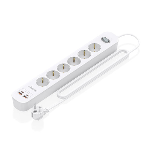 EAN 8435739904480 - AISENS ASPS-2A2C16-W base múltiple 1,4 m 6 salidas AC Interior imagen 1