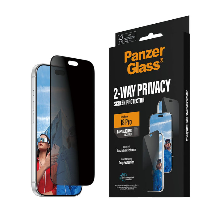 EAN 5715685043499 - PanzerGlass ® 2-Way Privacy Screen Protector iPhone 18 Pro | Ultra-Wide Fit w. EasyAligner Protector de p imagen 7