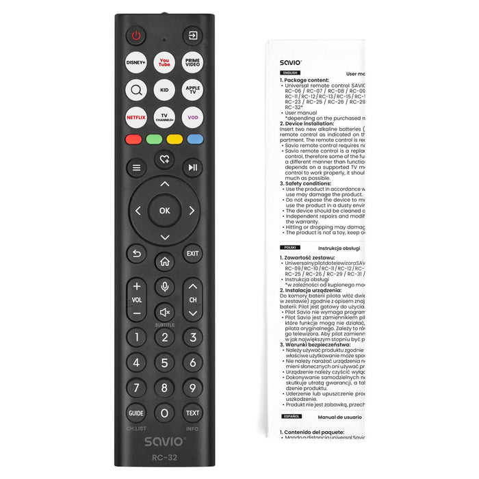 EAN 5907264110320 - Savio RC-32 mando a distancia RF inalámbrico Botones imagen 6