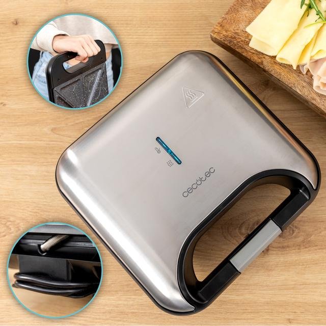 EAN 8435484029636 - Cecotec 02963 sandwichera 800 W Acero inoxidable, Negro imagen 9