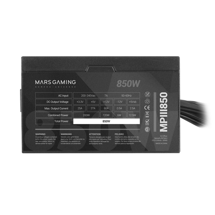 EAN 8435693102519 - Mars Gaming MPIII850 unidad de fuente de alimentación 20+4 pin ATX Negro, Rojo imagen 2