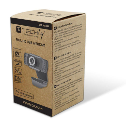 EAN 8059018361438 - Techly I-WEBCAM-60T cámara web 1920 x 1080 Pixeles USB 2.0 Negro imagen 2