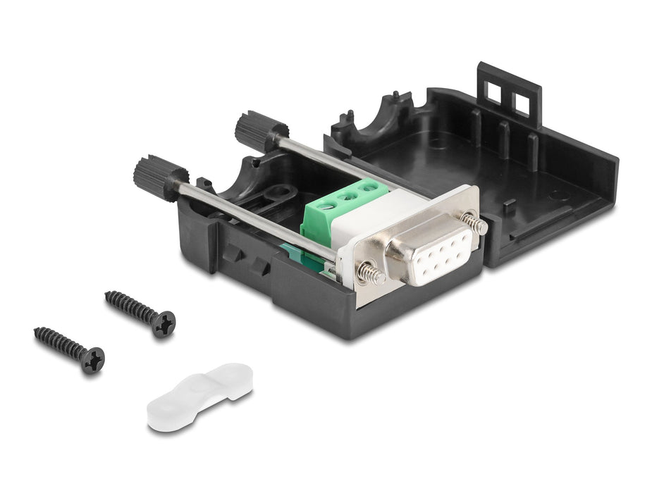 EAN 4043619906550 - DeLOCK 90655 conector D-Sub 9, 3 pin terminal block Negro, Gris imagen 3