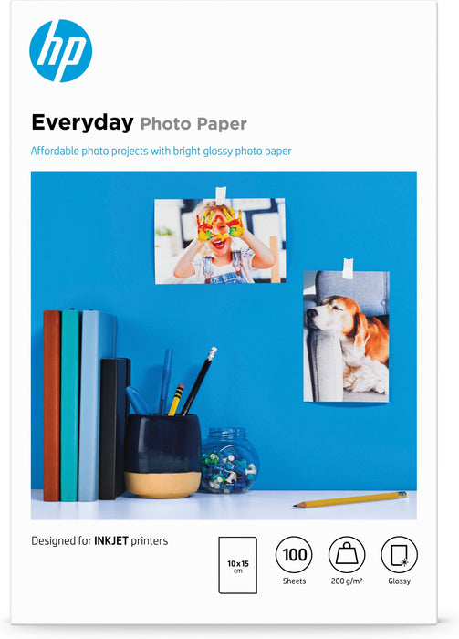 EAN 0886111974887 - HP Everyday Glossy Photo Paper-100 sht/10 x 15 cm Blanco Brillo imagen 1