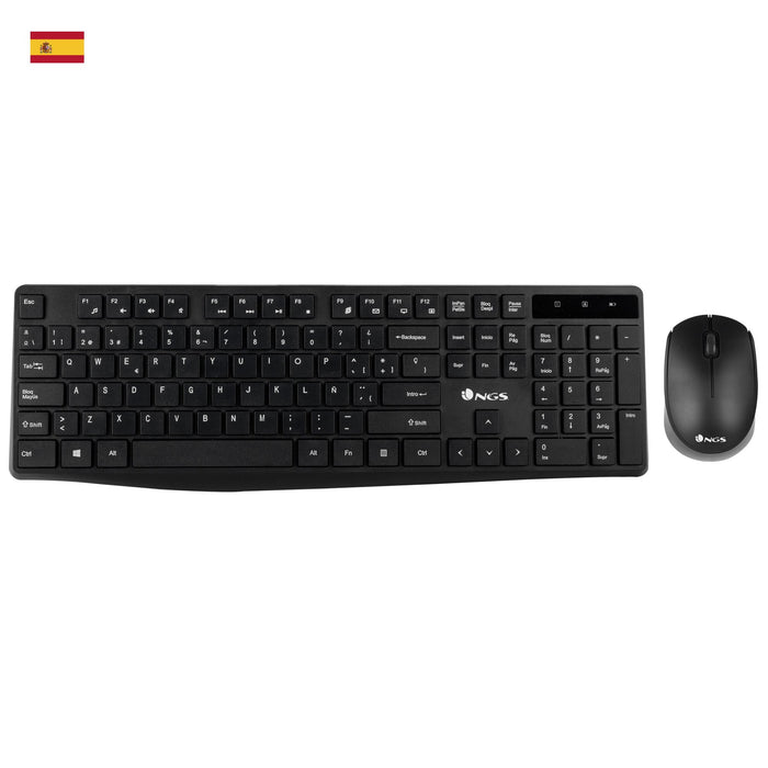 EAN 8435430617726 - NGS Allure Kit, QWERTY, ES teclado Ratón incluido Universal RF inalámbrico Negro imagen 1