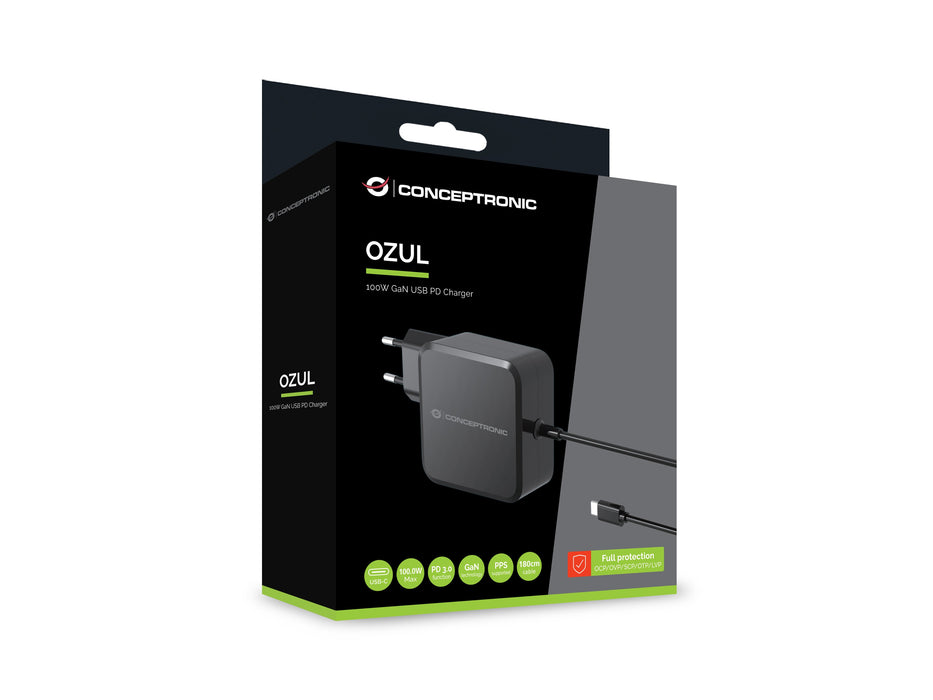 EAN 4015867235614 - Conceptronic OZUL05BE cargador de dispositivo móvil Universal Negro Corriente alterna Interior imagen 2