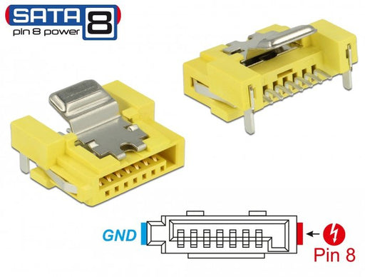 EAN 4043619898879 - DeLOCK 89887 conector SATA Níquel, Amarillo imagen 1
