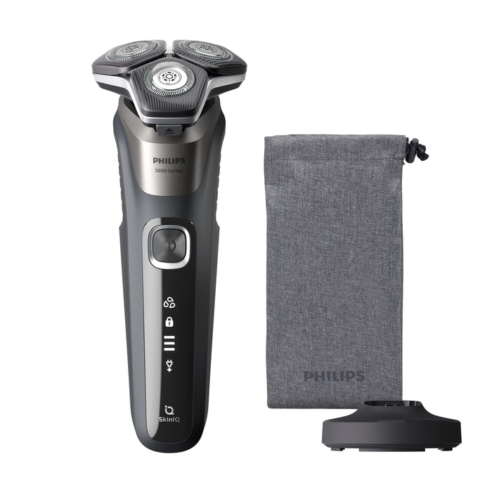 EAN 8720689021197 - Philips SHAVER Series 5000 S5887/13 afeitadora Máquina de afeitar de rotación Recortadora Negro, Gris imagen 1