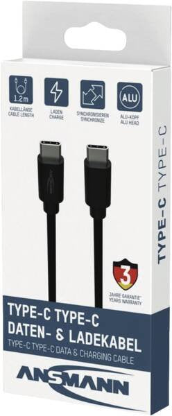 EAN 4013674225521 - Ansmann 1700-0207 cable USB 1,2 m USB C 480 Gbit/s Negro imagen 2