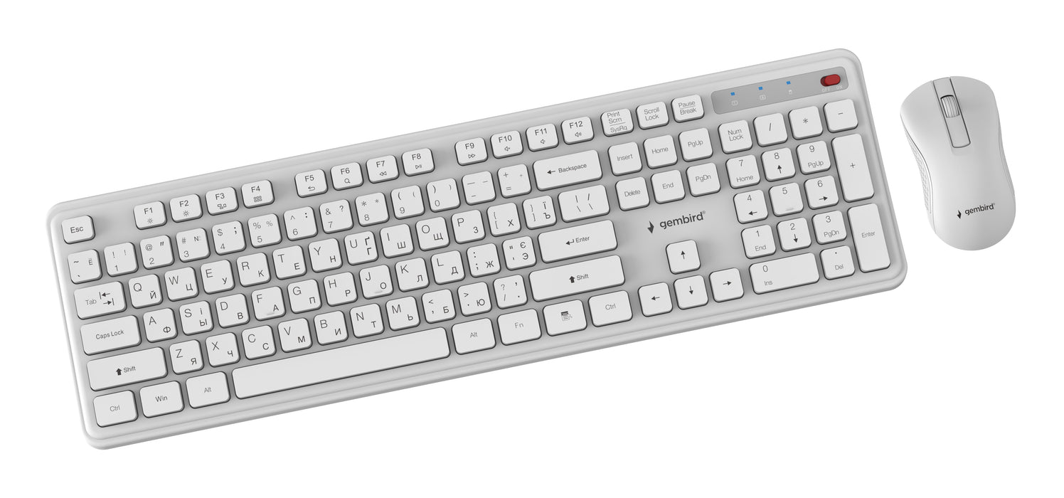 EAN 8716309137034 - Gembird KBS-WPS-01-W-CYRL teclado Ratón incluido Oficina RF inalámbrico QWERTY Internacional de EE.UU., U imagen 4