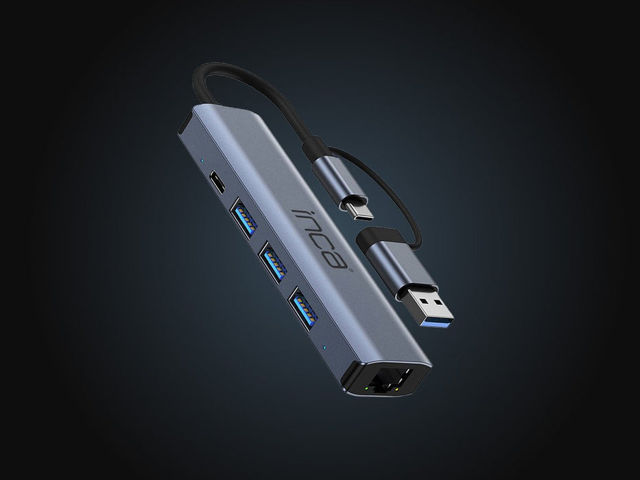 EAN 8681949015021 - Inca IUTP-5T hub de interfaz USB Tipo C 1000 Mbit/s Gris imagen 6
