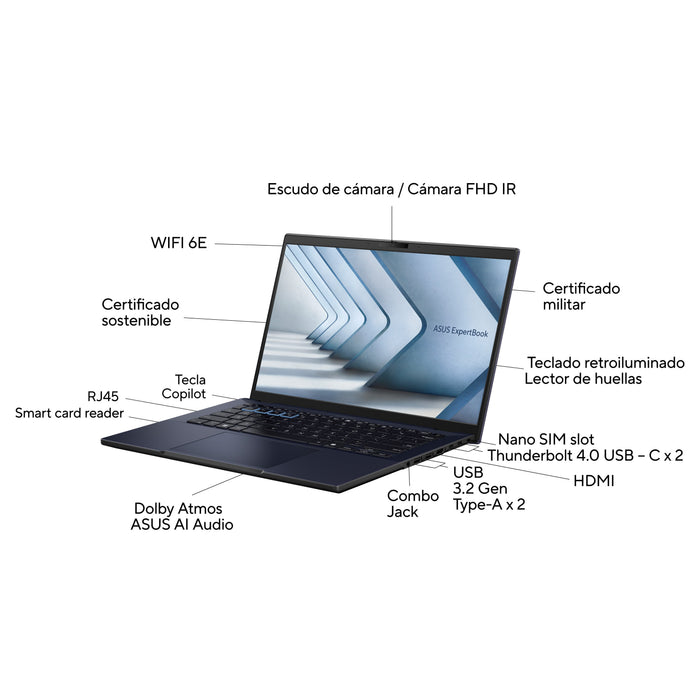 EAN 4711387563854 - ASUS ExpertBook B3 B3404CMA-Q50327X 35,6 cm (14") DDR5-SDRAM Wi-Fi 6 (802.11ax) imagen 3