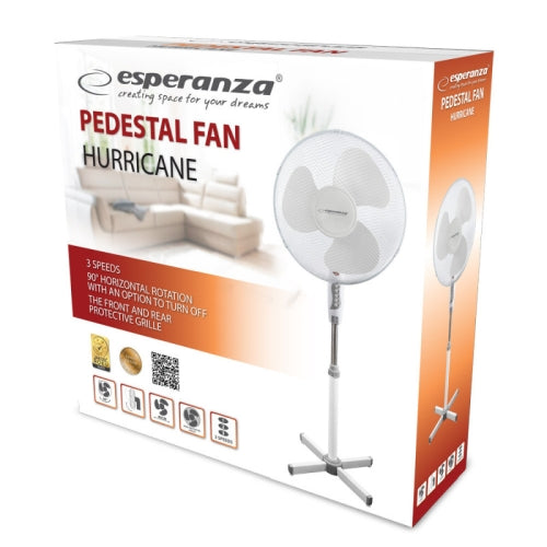 Ventilador De Pie Esperanza Hurricane Ehf001we 50w 3 Velocidades Oscilación 40cm Blanco